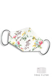 Forget me Not Ferns Pure Cotton Face Mask - White