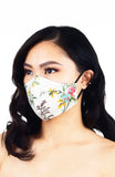 Forget me Not Ferns Pure Cotton Face Mask - White
