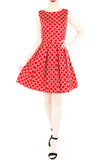 Four Leaf Clover Charm Flare Dress - Red