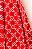 Four Leaf Clover Charm Flare Dress - Red