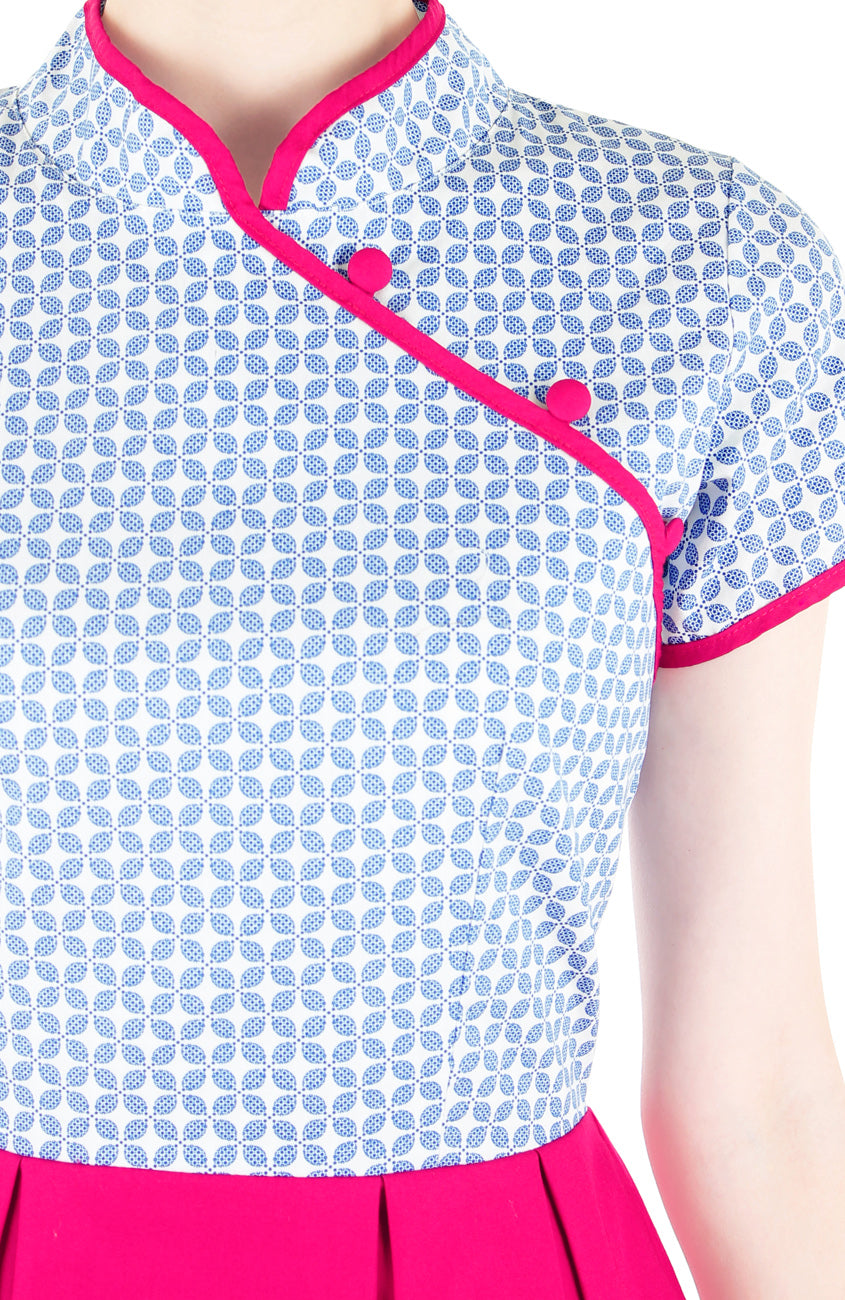 Four Leaf Clover Porcelain Cheongsam Dress