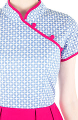 Four Leaf Clover Porcelain Cheongsam Dress