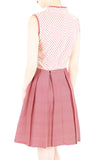 Fujisan Dots & Stripes Cheongsam Dress - Cream