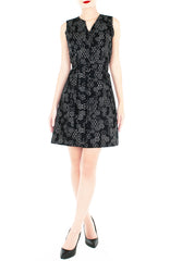 Future of Geometry A-Line Button Down Dress