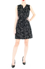 Future of Geometry A-Line Button Down Dress