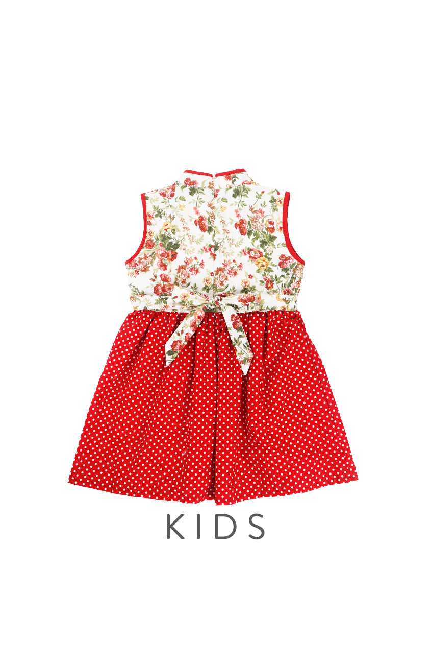 GIRLS Artisanal Porcelain Cheongsam with Pearl Buttons