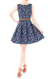 Garden-fresh Geraniums Flare Dress