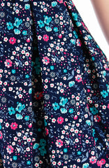 Garden-fresh Geraniums Flare Dress