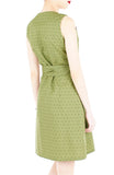 Geometric Rubix Cube A-Line Button Down Dress - Pickle Green