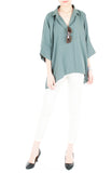 Got the World on a Swing Blouse - Sage Green