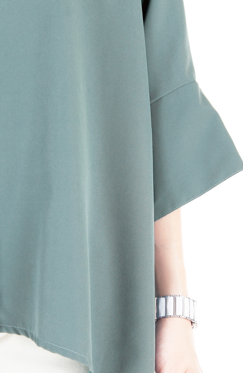 Got the World on a Swing Blouse - Sage Green