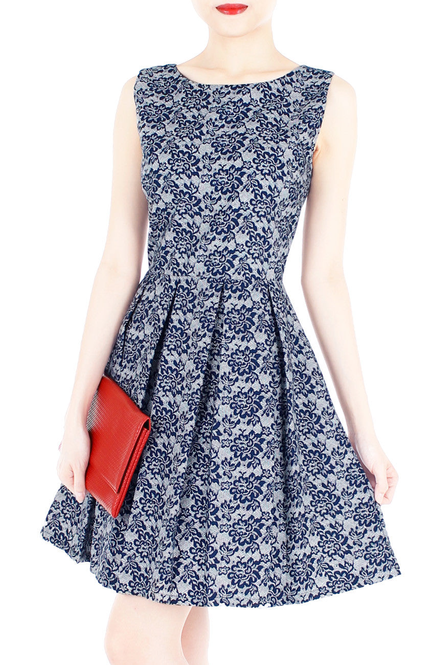 Graceful Chantilly Lace Flare Dress