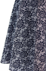 Graceful Chantilly Lace Flare Midi Dress