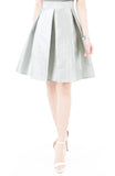 Great Grandeur Satin Skirt - Silver