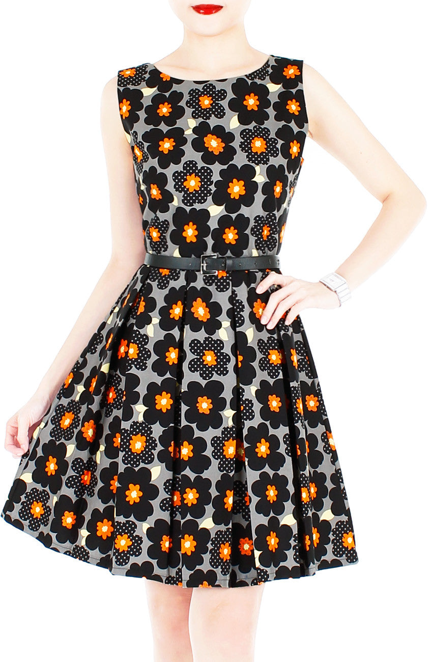 Groovy Evenings Floral Flare Dress