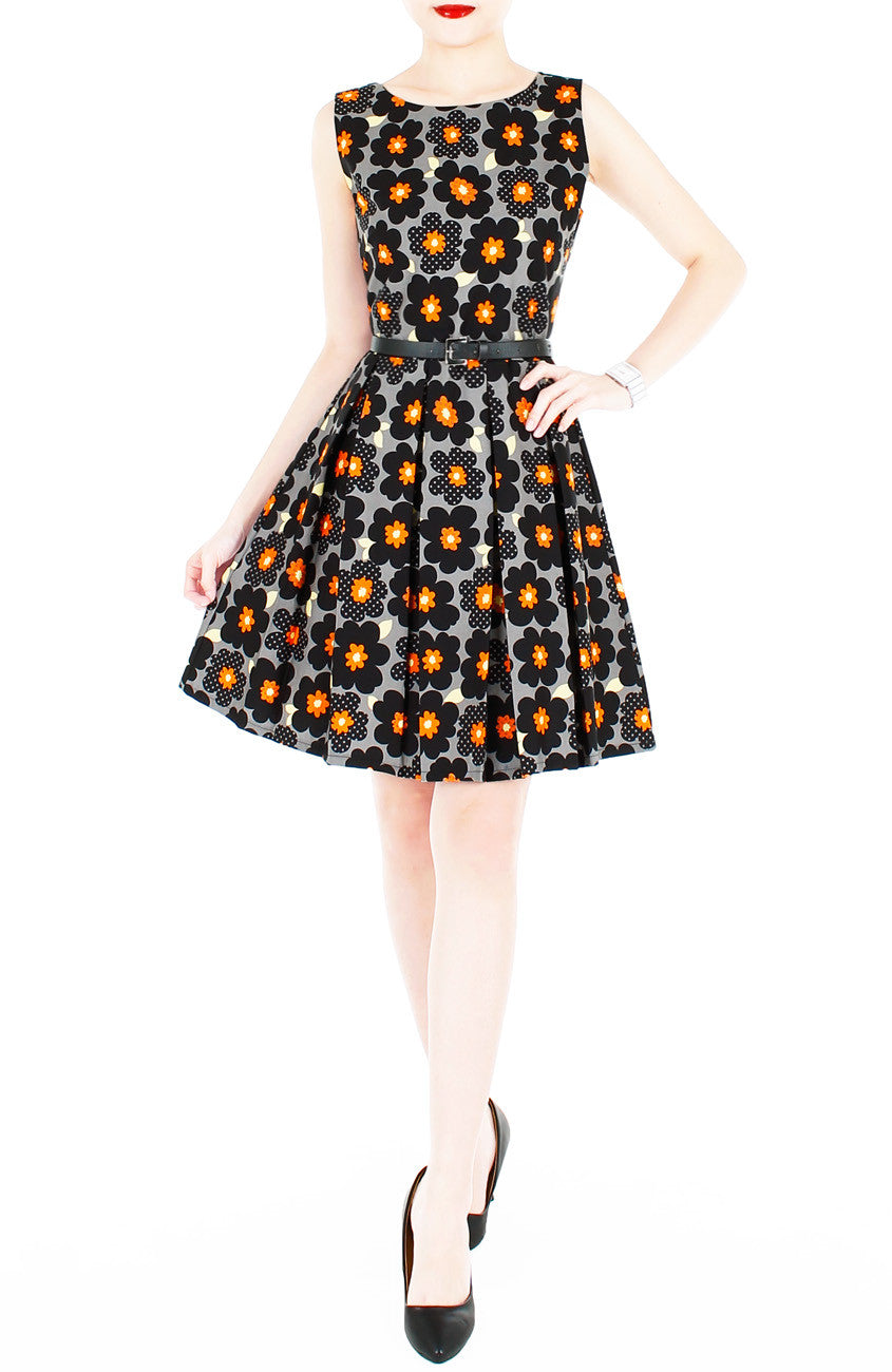 Groovy Evenings Floral Flare Dress