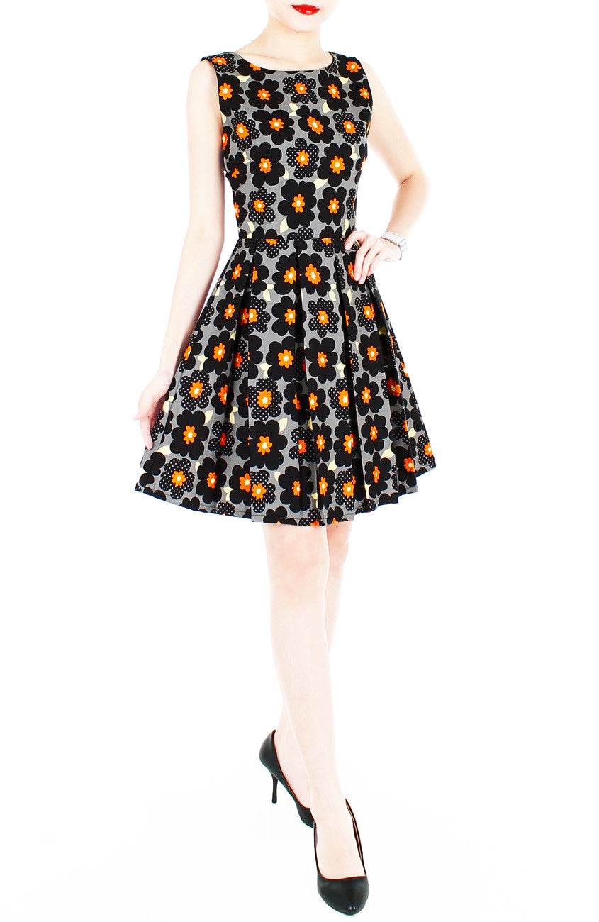 Groovy Evenings Floral Flare Dress