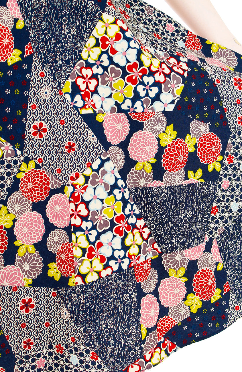 Hana Akira Flare Midi Dress in Midnight Blue