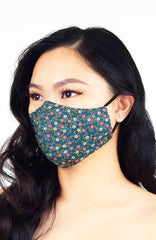 Hanami Sakura Pure Cotton Face Mask - Lake Blue