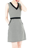 Happy Houndstooth 60s Mod A-Line Dress