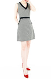 Happy Houndstooth 60s Mod A-Line Dress