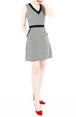 Happy Houndstooth 60s Mod A-Line Dress