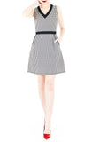Happy Houndstooth 60s Mod A-Line Dress