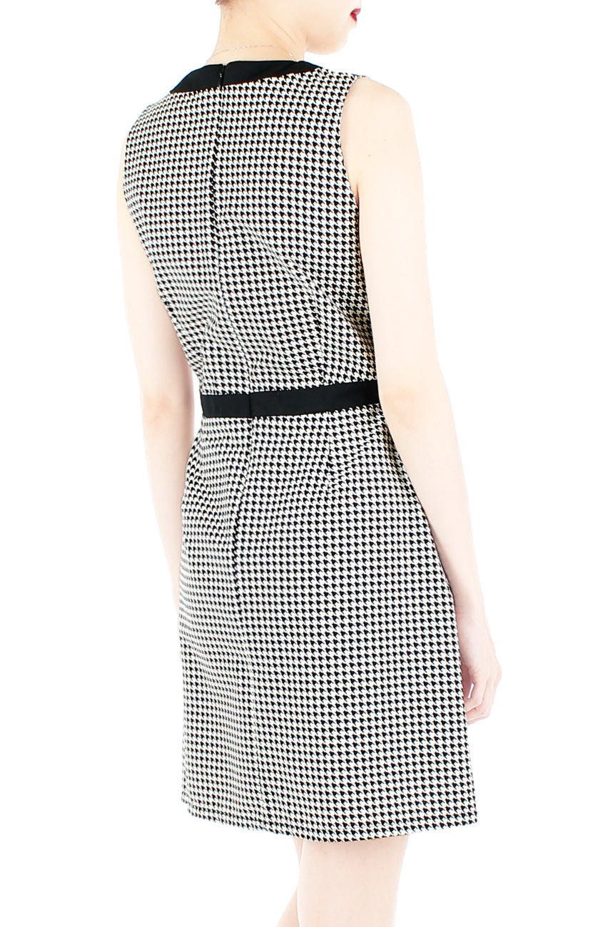 Happy Houndstooth 60s Mod A-Line Dress