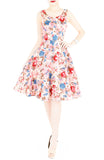 Harmonic Hibiscus Flare Midi Dress