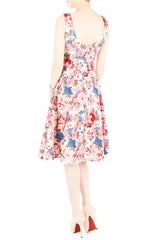 Harmonic Hibiscus Flare Midi Dress