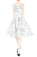 Heritage Parisian Tailleur Flare Midi Dress - White