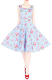 Hey, Pretty Blossom! Flare Midi Dress - Powder Blue