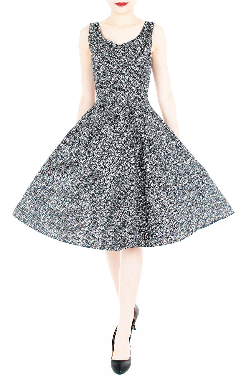 High-Tea Hour Flare Midi Dress - Black