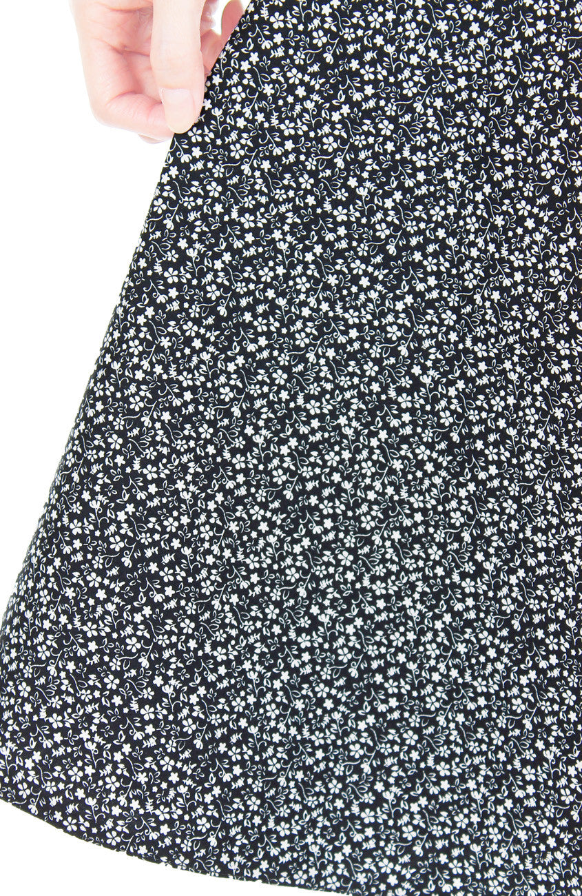 High-Tea Hour Flare Midi Dress - Black