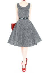 High-Tea Hour Flare Midi Dress - Black