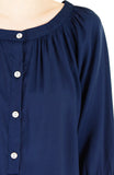 Idyllic Saturday 3/4-length Sleeve Blouse - Dark Blue