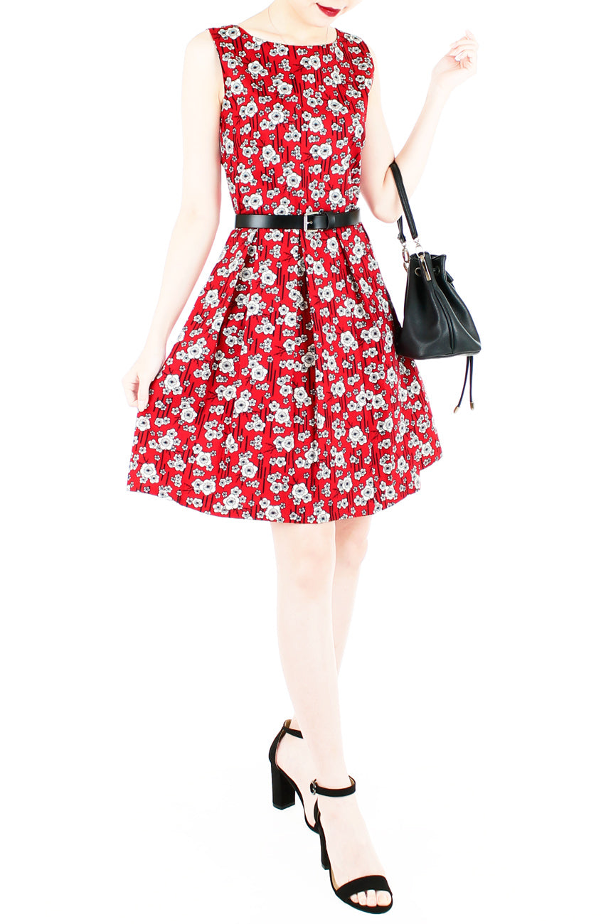 Ikebana Blooms Flare Dress