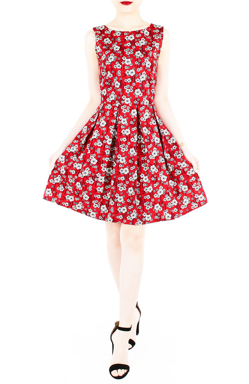 Ikebana Blooms Flare Dress