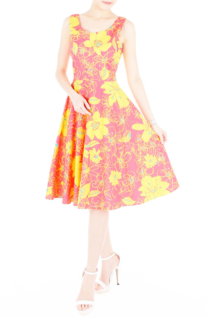 Illuminating Wildflower Flare Midi Dress