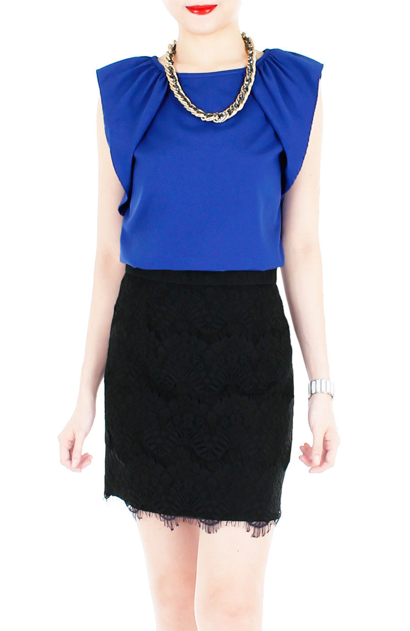 Infinite Options Sleeveless Blouse - Ultramarine Blue