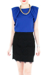 Infinite Options Sleeveless Blouse - Ultramarine Blue