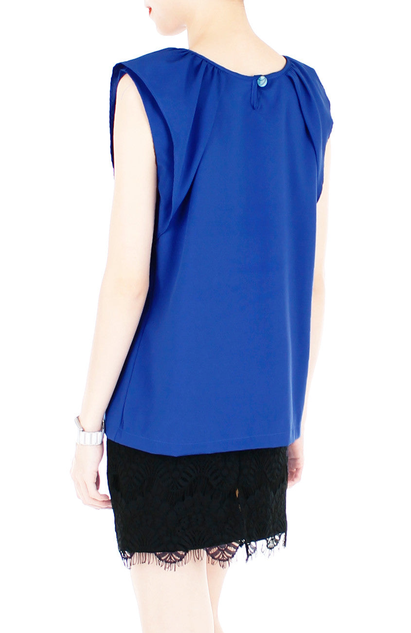 Infinite Options Sleeveless Blouse - Ultramarine Blue