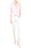 Informal Approach Pinstripe Blouse - Pastel Pink