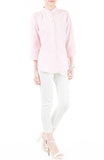 Informal Approach Pinstripe Blouse - Pastel Pink