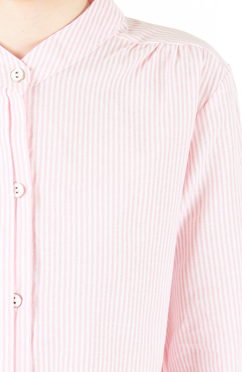 Informal Approach Pinstripe Blouse - Pastel Pink