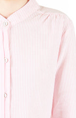 Informal Approach Pinstripe Blouse - Pastel Pink