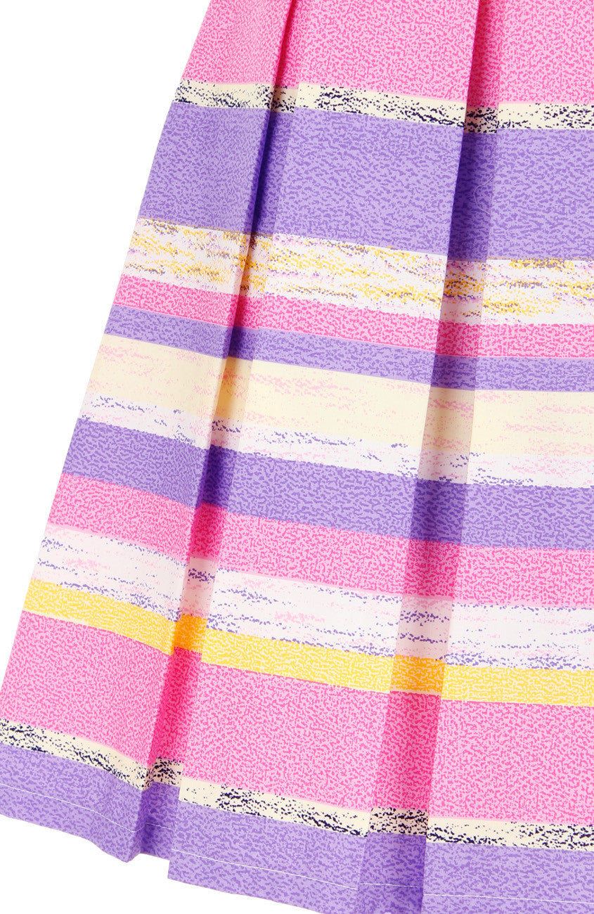 Infused in Watercolour Flare Dress with Short Sleeves - Purple