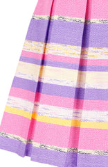 Infused in Watercolour Flare Dress with Short Sleeves - Purple