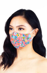 Island Escapade Pure Cotton Face Mask - Coral