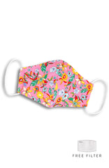 Island Escapade Pure Cotton Face Mask - Flamingo Pink